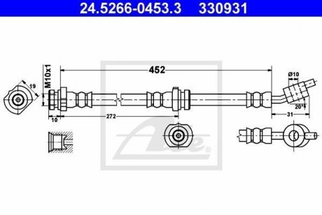 Шланг гальмівний ATE 24526604533