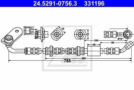 Шланг гальмівний ATE 24529107563