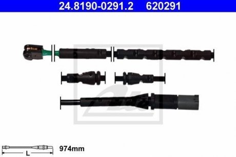 Сигналізатор, знос гальмівних колодок 24.8190-0291.2 ATE 24819002912