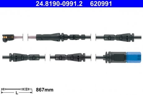 Датчик зносу,гальм.колодки ATE 24.8190-0991.2