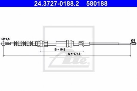 Трос ручного тормоза ATE 580188