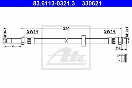 Шланг тормозной ATE 83611303213 (фото 1)