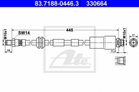 Шланг гальмівний ATE 83718804463