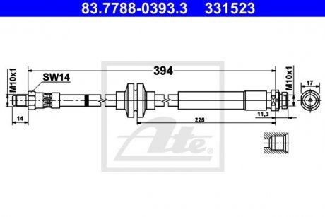 Шланг тормозной ATE 83778803933