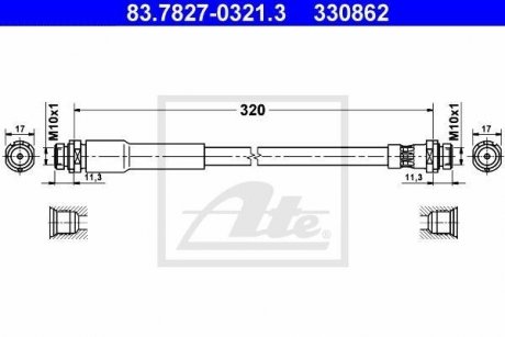 Шланг тормозной ATE 83782703213 (фото 1)