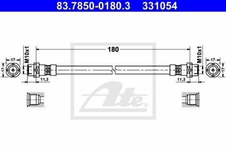 Тормозной шланг 83.7850-0180.3 ATE 83785001803