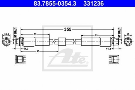 Шланг гальмівний ATE 83785503543 (фото 1)