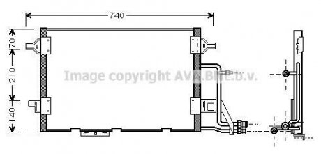 Конденсатор кондиционера AUDI A6/S6 (C5) (97-) (выр-во AVA) AVA COOLING AI5137 (фото 1)