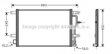 Конденсор кондиционера COND AUDI A4 03- ALL (Ava) AVA COOLING AI5199