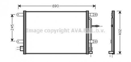 Конденсатор кондиционера AUDI A4 (AVA) AVA COOLING AI5238 (фото 1)