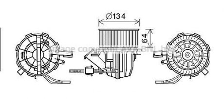 Вентилятор отопителя салона Audi A4 08>15, A5 09>12/11, Q5 08>12/12 AVA COOLING AI8391