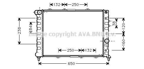 Радіатор, охолодження двигуна AVA QUALITY COOLING AVA COOLING ALA2057 (фото 1)