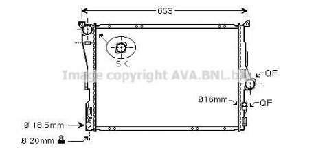 Радіатор, охолодження двигуна AVA QUALITY COOLING AVA COOLING BW2343 (фото 1)