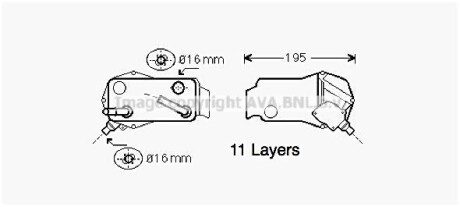 Радіатор масла, двигательное масло AVA QUALITY COOLING AVA COOLING BW3351 (фото 1)