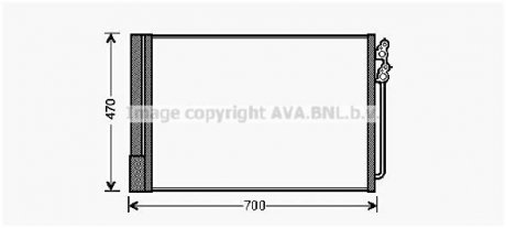 Конденсор кондиционера BMW F07/F10/F01 5/7 10- (Ava) AVA COOLING BWA5370D