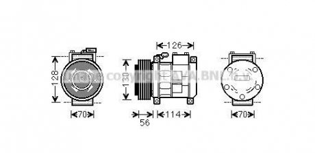 Компрессор кондиционера CHRYSLER 300M/ CHRYSLER VOYAGER (AVA) AVA COOLING CRAK062