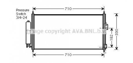 Радиатор кондиционера Nissan ALmera/Primera 1.5-2.2D 00- AVA QUALITY COOLING AVA COOLING DN5270D