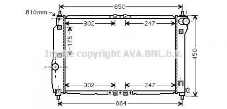 Радіатор охолодження CHEVROLET AVEO (T250, T255) (05-) 1.4 i 16V (AVA) AVA COOLING DWA2067