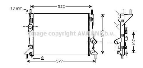 Радіатор охолодження двигуна Ford Focus (04-12), C-Max (07-10) 1.4-1.6 AVA AVA COOLING FD2368