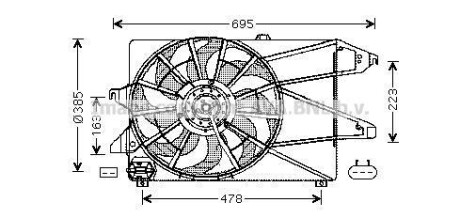 Вентилятор, охлаждение двигателя AVA QUALITY COOLING AVA COOLING FD7504