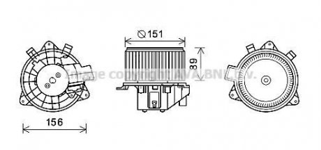 Электродвигатель, вентиляция салона AVA COOLING FT8439