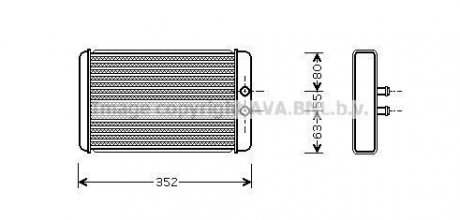 Радиатор отопителя салона Citroen Jumper Fiat Ducato Peugeot Boxer 2,0d 2,2d 2,8 AVA COOLING FTA6265