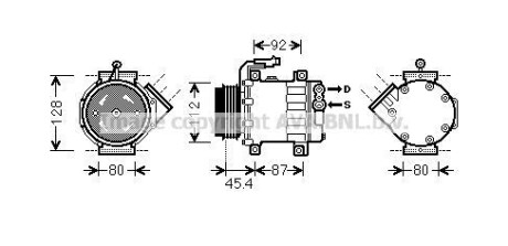 Компрессор кондиционера Fiat Ducato 2.3/3.0JTD 02-/Peugeot Boxer/Citroen Jumper 2.2/3.0HDi 06- AVA QUALITY COOLING AVA COOLING FTAK366