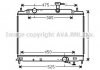 Радіатор охолодження двигуна Hyundai Accent III 1,5D AT AVA AVA COOLING HY2170 (фото 1)