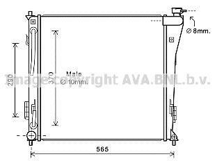 Радіатор, Система охолодження двигуна AVA COOLING HY2305