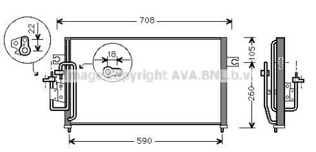 Радіатор кондиціонера AVA QUALITY COOLING AVA COOLING HY5059 (фото 1)