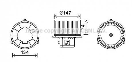 Вентилятор отопителя салона Hyundai Santa Fe 2.0i 2.4i 2.7i (00-) AVA COOLING HY8354 (фото 1)