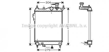 Радиатор охлаждения HYUNDAI GETZ (TB) (02-) 1.1-1.6i MT (выр-во AVA) AVA COOLING HYA2099