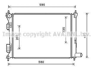 Радіатор охолодження двигуна Accent IV 1.4 i CVVT 11/10-(AVA) AVA COOLING HYA2277 (фото 1)