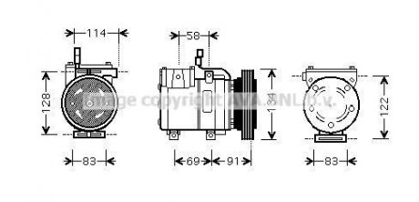 Компрессор кондиционера HYUNDAI GETZ (2002) 1.6 (AVA) AVA COOLING HYAK199