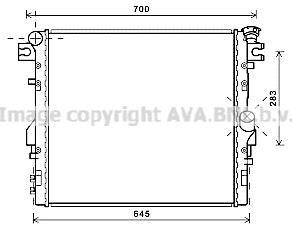 Радіатор, охолодження двигуна AVA QUALITY COOLING AVA COOLING JE2052