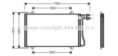 Конденсор кондиціонера MB SPRINT W901 MT/AT 95- (Ava) AVA COOLING MS5219