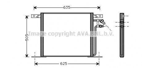 Конденсор кондиционера MB VITO/V-CL G/D 95-03 (Ava) AVA COOLING MS5220 (фото 1)