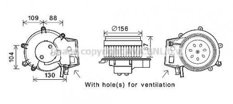 Вентилятор отопителя салона MB C203 G463 AC+ AVA COOLING MS8625