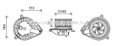 Вентилятор отопителя салона MB V638 AC- AVA AVA COOLING MS8626