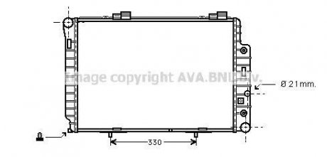 Радіатор охолодження двигуна MB W202(C) MT/AT +AC 96- (Ava) AVA COOLING MSA2174 (фото 1)