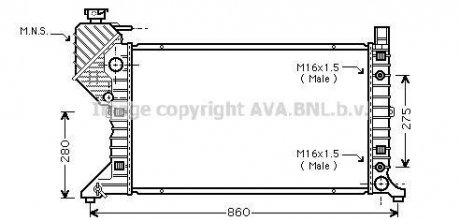 Радіатор, охолодження двигуна AVA QUALITY COOLING AVA COOLING MSA2343 (фото 1)