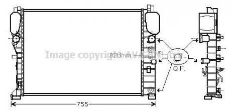 Радіатор, охолодження двигуна AVA QUALITY COOLING AVA COOLING MSA2394 (фото 1)