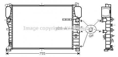 Радіатор, охолодження двигуна AVA QUALITY COOLING AVA COOLING MSA2459 (фото 1)