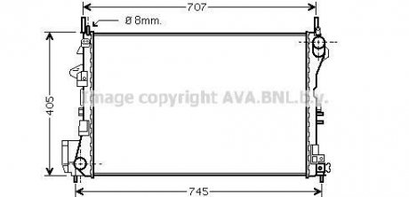 Радіатор, охолодження двигуна AVA QUALITY COOLING AVA COOLING OL2338