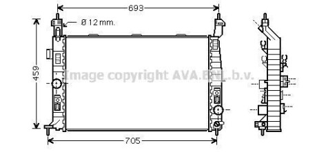 Радіатор, охолодження двигуна AVA QUALITY COOLING AVA COOLING OL2348