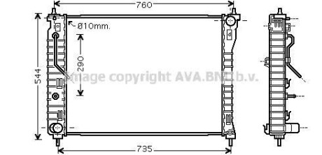 Радіатор, охолодження двигуна AVA QUALITY COOLING AVA COOLING OL2434