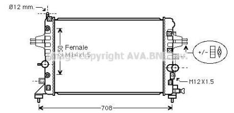 Радіатор, охолодження двигуна AVA QUALITY COOLING AVA COOLING OL2482