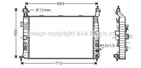 Радиатор охлаждения двигателя OPEL Meriva 03- (Ava) AVA COOLING OLA2431 (фото 1)