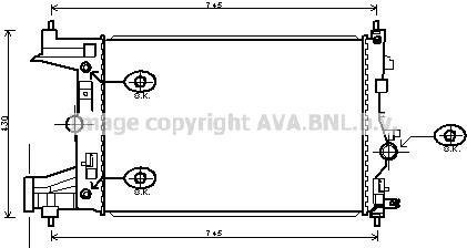 Радіатор, охолодження двигуна AVA QUALITY COOLING AVA COOLING OLA2545 (фото 1)