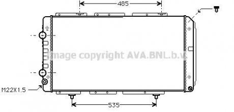 Радиатор охлаждения двигателя PSA Jumper Boxer, Fiat Ducato 2,0-2,8TD 02> MT-AT AVA COOLING PE2150